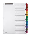 Office Depot® Brand Table Of Contents Customizable Index With Preprinted Tabs, Multicolor, January-December