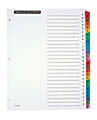 Office Depot® Brand Table Of Contents Customizable Index With Preprinted Tabs, Multicolor, A-Z