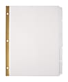 Office Depot® Brand Plain Dividers With Tabs And Labels, White, 5-Tab, Pack Of 25 Sets