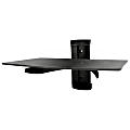 MegaMounts Tempered-Glass 1-Shelf Single-Stud Wall Mount, 16"H x 12"W x 10"D, Black 1 thumbnail image