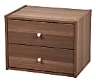 IRIS TACHI 13"H Modular Stacking Storage Box With Drawers, Dark Brown 1 thumbnail image