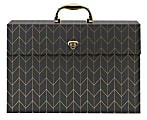 Office Depot® Brand Paper Expanding Case File, 19 Pockets, Legal Paper Size, Gray/Gold Chevron 1 thumbnail image