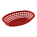 Tablecraft Oval Plastic Serving Baskets, 1-7/8"H x 6"W x 9-3/8"D, Red, Pack Of 12 Baskets 1 thumbnail image