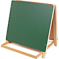 Flipside Dual Surface Table-Top Non-Magnetic Dry-Erase Whiteboard/Chalkboard Easel, 18 1/2" x 18 1/2", White/Green