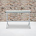 Flash Furniture 44"W Glass Computer Desk With Metal Frame, Clear/White 1 thumbnail image
