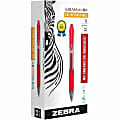 Zebra® Pen SARASA® X20 Retractable Gel Pens, Pack Of 12, Bold Point, 1.0 mm, Translucent Barrel, Red Ink