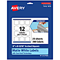 Avery® Print-To-The-Edge TrueBlock® Labels With Sure Feed®, 94124-TWMP25, Arched Square, 2" x 2-3/16", Matte White, Pack Of 300 1 thumbnail image