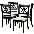 Baxton Studio Clarke Dining Chairs, Gray/Espresso Brown, Set of 2 Dining Chairs
