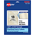 Avery® Pearlized Permanent Labels With Sure Feed®, 94218-PIP50, Rectangle, 15/16" x 3-7/16", Ivory, Pack Of 900 Labels 1 thumbnail image