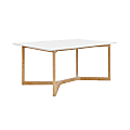 Eurostyle Aren Wood Rectangular Dining Table, 30"H x 63"W x 31-1/2"D, Natural/Matte White