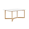 Eurostyle Aren Wood Rectangular Dining Table, 30"H x 63"W x 31-1/2"D, Natural/Matte White 1 thumbnail image