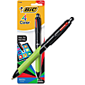 BIC 4 Color Stylus Plus Pen - 1 mm Pen Point Size - Refillable - Retractable - Blue, Black, Red, Green - 1 / Pack