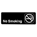 Alpine No Smoking Signs, 3" x 9", Black, Pack Of 15 Signs