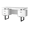 Monarch Specialties Violet 60"W Computer Desk, White/Black 1 thumbnail image