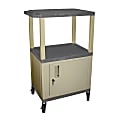 H. Wilson Plastic Utility Cart With Locking Cabinet, 42"H x 24"W x 18", Gray