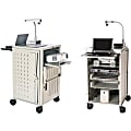 Bretford PAL Cart - 2 Shelf - 4 Casters - Steel - 23" Width x 23" Depth x 41" Height - Metallic Topaz 1 thumbnail image