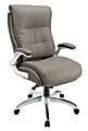 Realspace® Ampresso Big & Tall Bonded Leather High-Back Chair, Taupe/Silver