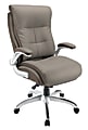 Realspace® Ampresso Big & Tall Bonded Leather High-Back Chair, Taupe/Silver, BIFMA Compliant