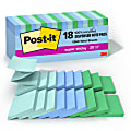 Post-it® Super Sticky Pop Up Notes, 3 in x 3 in, 18 Pads, 70 Sheets/Pad, 2x the Sticking Power, Oasis Collection 1 thumbnail image