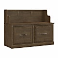 kathy ireland® Home by Bush Furniture Woodland 40"W Entryway Bench With Doors, Ash Brown, Standard Delivery 1 thumbnail image