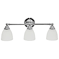 Lalia Home Essentix Traditional 3-Light Vanity, 7"W, Translucent White/Chrome