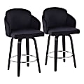 LumiSource Dahlia Counter Stools, Black, Set Of 2 Stools