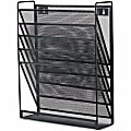 Lorell 5-Pocket Wall File - 5 Pocket(s) - Black - Steel Mesh - 1 Each 1 thumbnail image