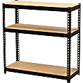 Lorell Narrow Steel Shelving, 30"H x 30"W x 12"D, Recycled, Black, Steel, 1Each 1 thumbnail image