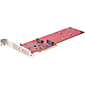 StarTech.com Dual M.2 PCIe SSD Adapter Card, x8/x16 Dual NVMe or AHCI M.2 SSD to PCI Express 4.0, Up to 7.8GBps/Drive,  - DUALM2PCIECARDB 1 thumbnail image