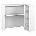 Bush® Business Furniture Studio C 48"W Corner Bar Cabinet With Shelves, White, Standard Delivery
