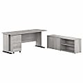Bush® Business Furniture Studio A 72"W Computer Desk With Mobile File Cabinet And Low Storage Cabinet, Platinum Gray, Standard Delivery 1 thumbnail image
