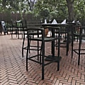 Flash Furniture Lark Commercial-Grade Bar-Height Stool With Back And Arms, Gray Wash/Black 1 thumbnail image
