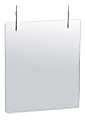 Azar Displays Hanging Adjustable Cashier Shields/Sneeze Guards, 30" x 40", Clear, Pack Of 2 Shields