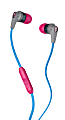 Skullcandy INK'D 2.0 Micd Earbud Headphones, Gray/Cyan 1 thumbnail image