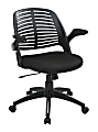 Ave Six Tyler Polyester Mid-Back Office Chair, Black