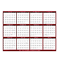 SwiftGlimpse Academic Monthly Wall Calendar, 48” x 72”, Maroon, July 2022 To June 2023