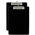 Office Depot® Brand Plastic Clipboard, 9" x 12-1/2", Black, Pack Of 2