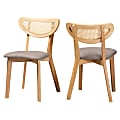 Baxton Studio Darrion 2-Piece Dining Chair Set, Gray/Natural Oak
