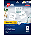 Avery® Clean Edge® Printable Square Cards With Sure Feed® Technology & Rounded Corners, 2.5" x 2.5", White, 180 Blank Cards For Inkjet Printers