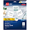 Avery® Clean Edge® Printable Square Cards With Sure Feed® Technology & Rounded Corners, 2.5" x 2.5", White, 180 Blank Cards For Inkjet Printers 1 thumbnail image