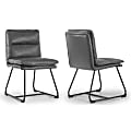 Glamour Home Aulani Upholstered Dining Chairs With Puffy Cushions, Gray, Set Of 2 Chairs 1 thumbnail image