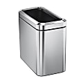 simplehuman Slim Open Can, 15-1/4”H x 8-3/4”W x 16-3/4”D, Silver 1 thumbnail image