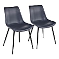 LumiSource Durango Dining Chairs, Black/Blue, Set Of 2 Chairs