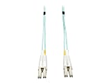 Tripp Lite Aqua Duplex Fiber Patch Cable, 9.8'