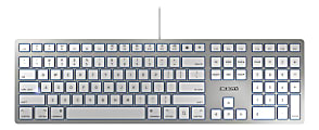 Cherry KC 6000 Slim Wired Keyboard For Mac, Silver/White