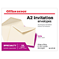Office Depot® Brand Clean Seal™ Invitation Envelopes, 4 3/8" x 5 3/4", Ivory, Box Of 100