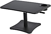 Victor High Rise Collection Height-Adjustable Wood Laptop Stand With Storage Cup, Black
