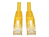 Eaton Tripp Lite Series Cat6 Gigabit Snagless Molded (UTP) Ethernet Cable (RJ45 M/M), PoE, Yellow, 25 ft. (7.62 m) - Patch cable - RJ-45 (M) to RJ-45 (M) - 25 ft - UTP - CAT 6 - molded, snagless, stranded - yellow