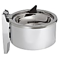 Impact Products 4" Deluxe Metal Wall Ashtray - Hinged Lid - Round - Wall Mountable, Rust Proof, Anti-theft x 4" Diameter - Metal, Steel, Chrome Plated - Chrome - 12 / Carton