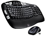 Logitech® MK550 Wireless Contoured Keyboard & Ambidextrous Mouse, Dark Silver